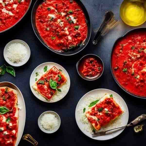 Каннеллони с фаршем томатами и моцареллой